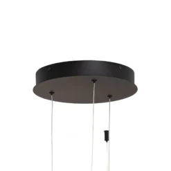 Lámpara colgante LED Saturno, negro, 3 luces, metal, 4000 K