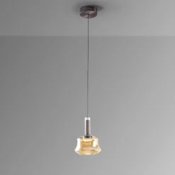 Lámpara colgante LED Scarlett, color ámbar, Ø 18 cm, cristal