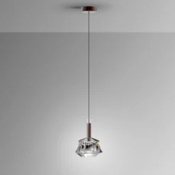 Lámpara colgante LED Scarlett, color plateado, Ø 18 cm, cristal