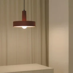 Lámpara colgante LEDS-C4 Keops 1, terracota mate, Ø 28 cm, aluminio