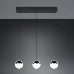 Lámpara colgante LED Senta, cromada, longitud 62 cm, 4000 K, 3 luces.