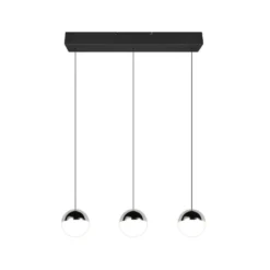 Lámpara colgante LED Senta, cromada, longitud 62 cm, 4000 K, 3 luces.