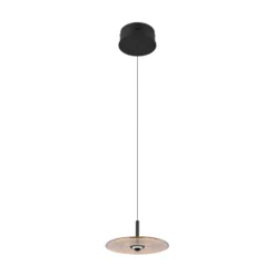 Lámpara colgante LED Sirena, negro/ámbar, Ø 20 cm, cristal, CCT