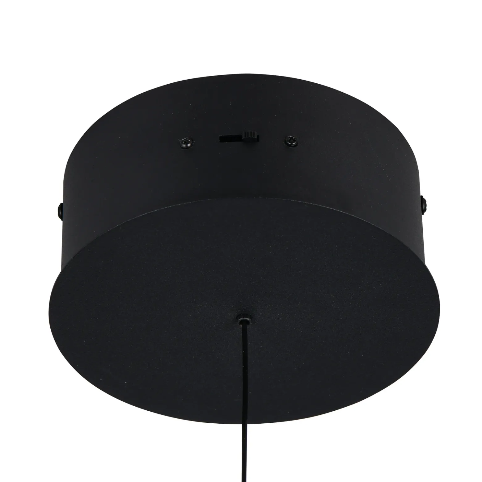 Lámpara colgante LED Sirena, negro/ámbar, Ø 20 cm, cristal, CCT