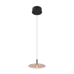 Lámpara colgante LED Sirena, negro/ámbar, Ø 20 cm, cristal, CCT