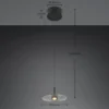 Lámpara colgante LED Sirena, negro/gris ahumado, Ø 20 cm, cristal, CCT