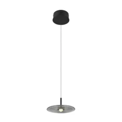 Lámpara colgante LED Sirena, negro/gris ahumado, Ø 20 cm, cristal, CCT