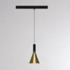 Lámpara colgante LED sobre riel LORA I, latón, Ø 15 cm, 40°, CCT, trifásica