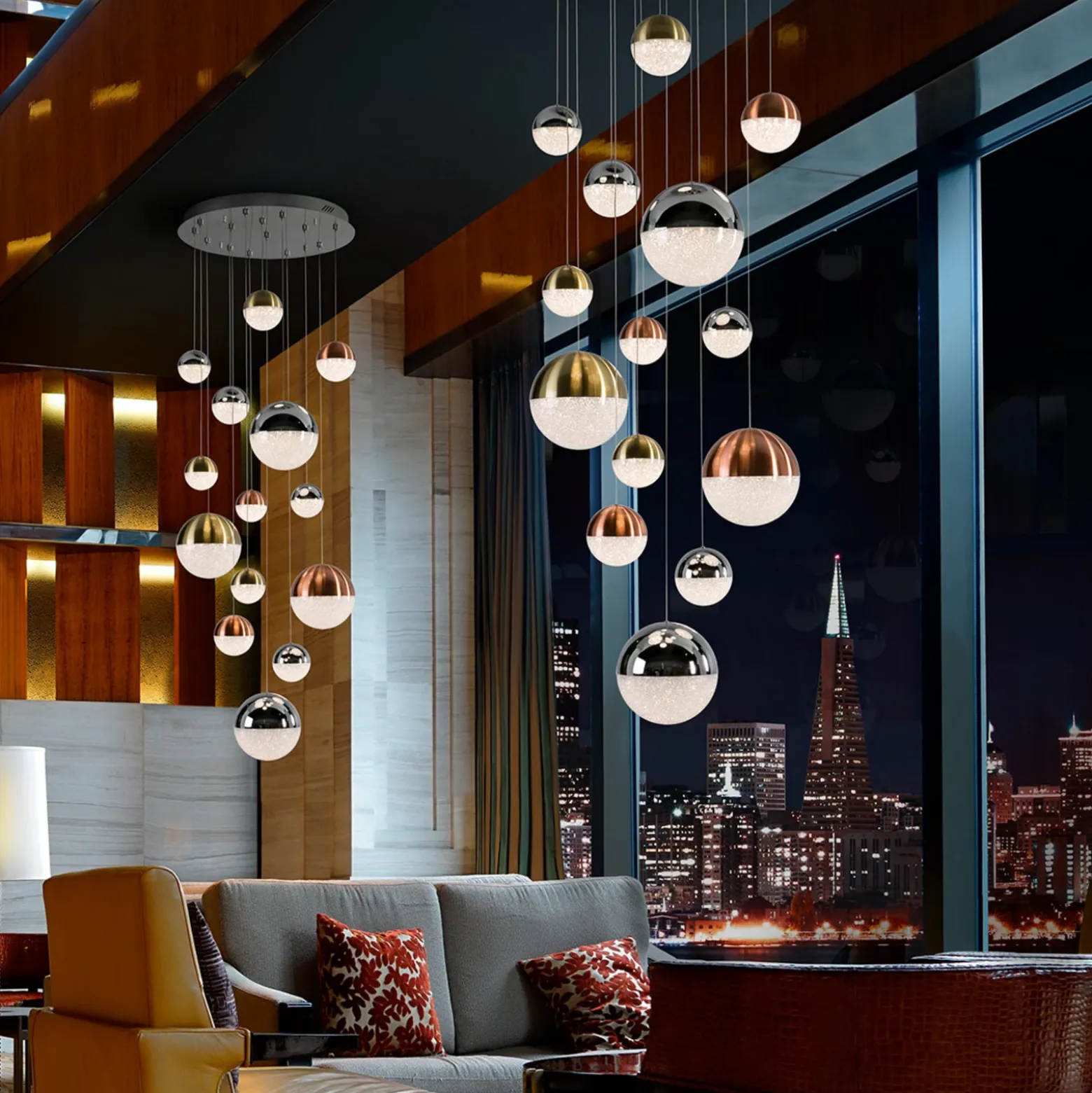 Lámpara colgante LED Sphere multicolor, 14, app