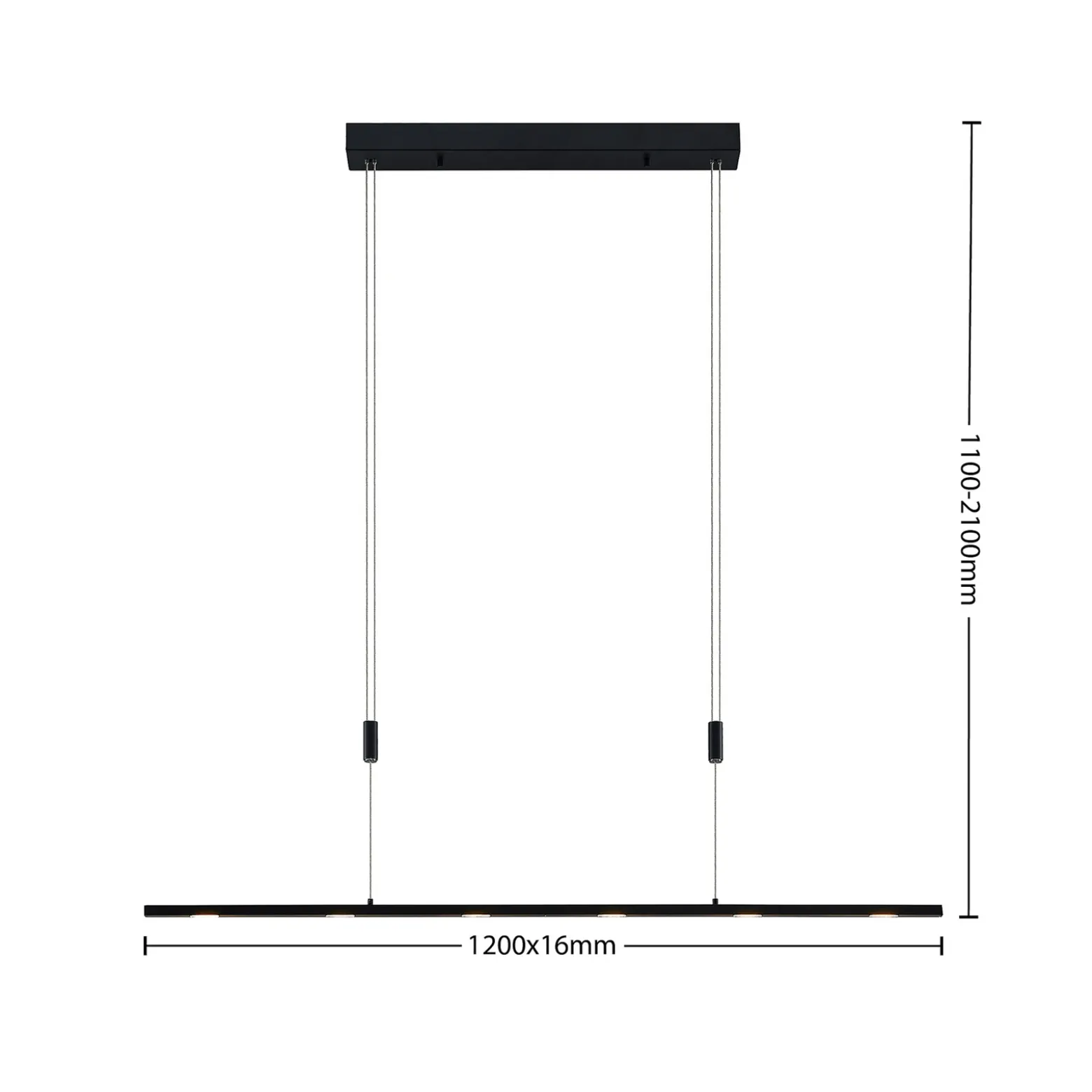 Lámpara colgante LED Stakato de Lucande, 120 cm, 6 luces, atenuable