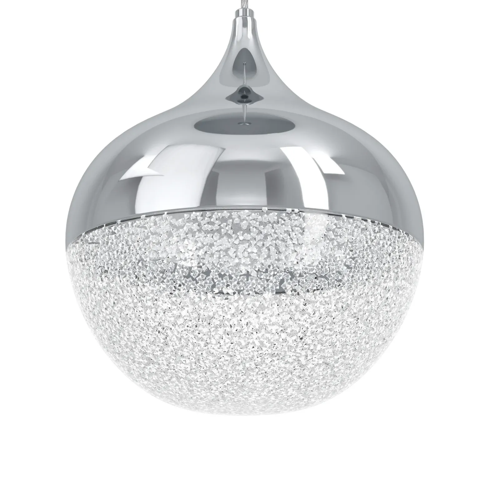 Lámpara colgante LED «Stars of Light» de Mioglia, cromada, Ø 58 cm, 10 luces.