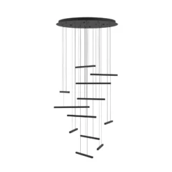 Lámpara colgante LED Stars of Light Lindoza, negra, 44 cm, 12 luces
