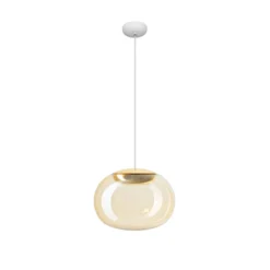 Lámpara colgante LED Stilnovo La Mariée dorada/blanca