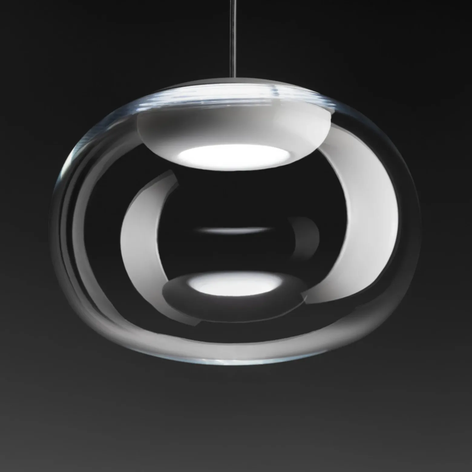 Lámpara colgante LED Stilnovo La Mariée transparente/blanca