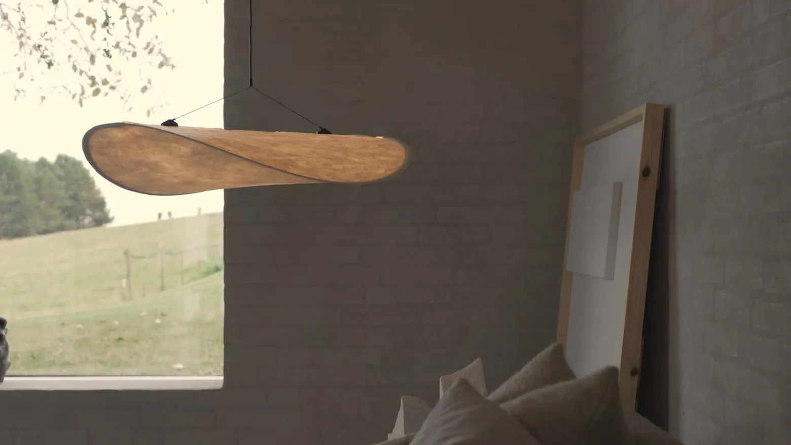 Lámpara colgante LED Tense de New Works, Ø 70 cm, blanca