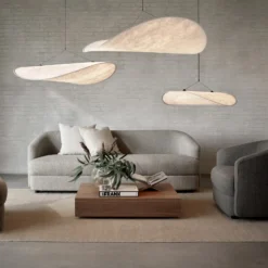 Lámpara colgante LED Tense de New Works, Ø 70 cm, blanca