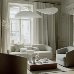 Lámpara colgante LED «Tense» de New Works, Ø 120 cm, blanca