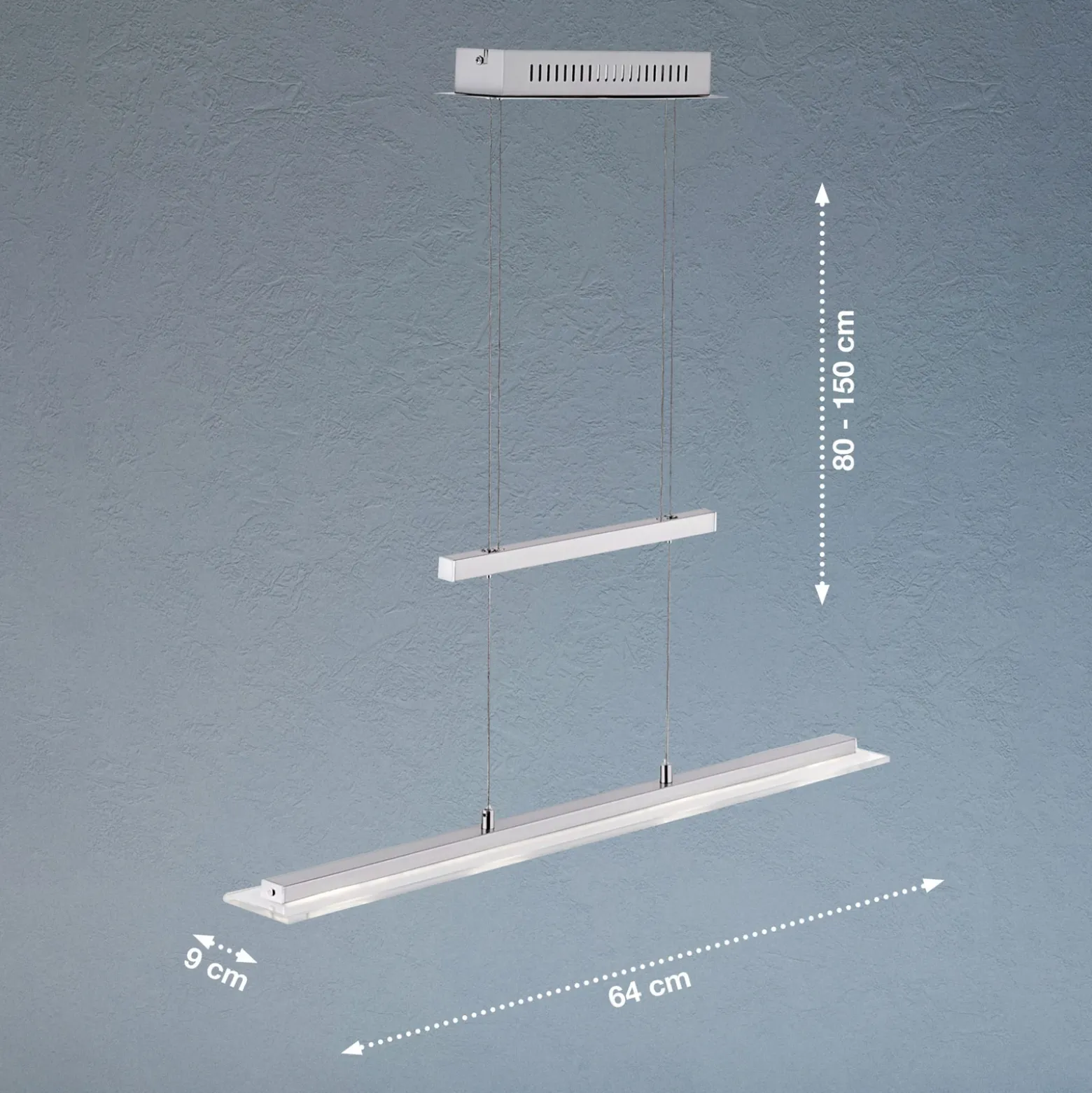 Lámpara colgante LED Tenso, níquel, 64 cm, metal, CCT, atenuador