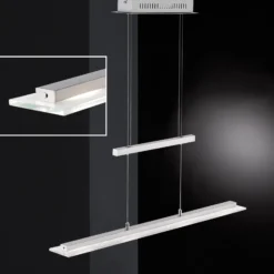 Lámpara colgante LED Tenso, níquel, 64 cm, metal, CCT, atenuador