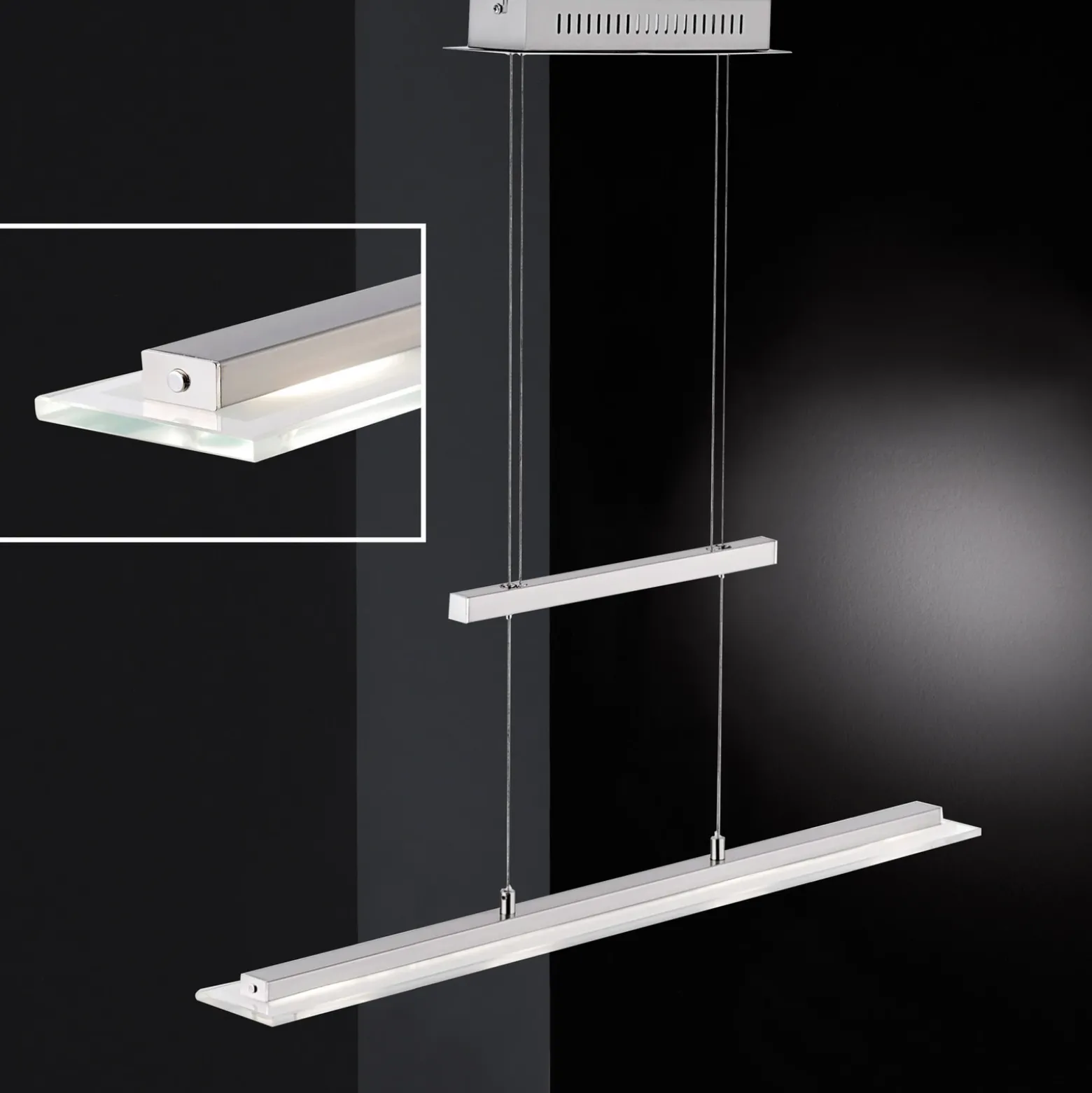 Lámpara colgante LED Tenso, níquel, 64 cm, metal, CCT, atenuador
