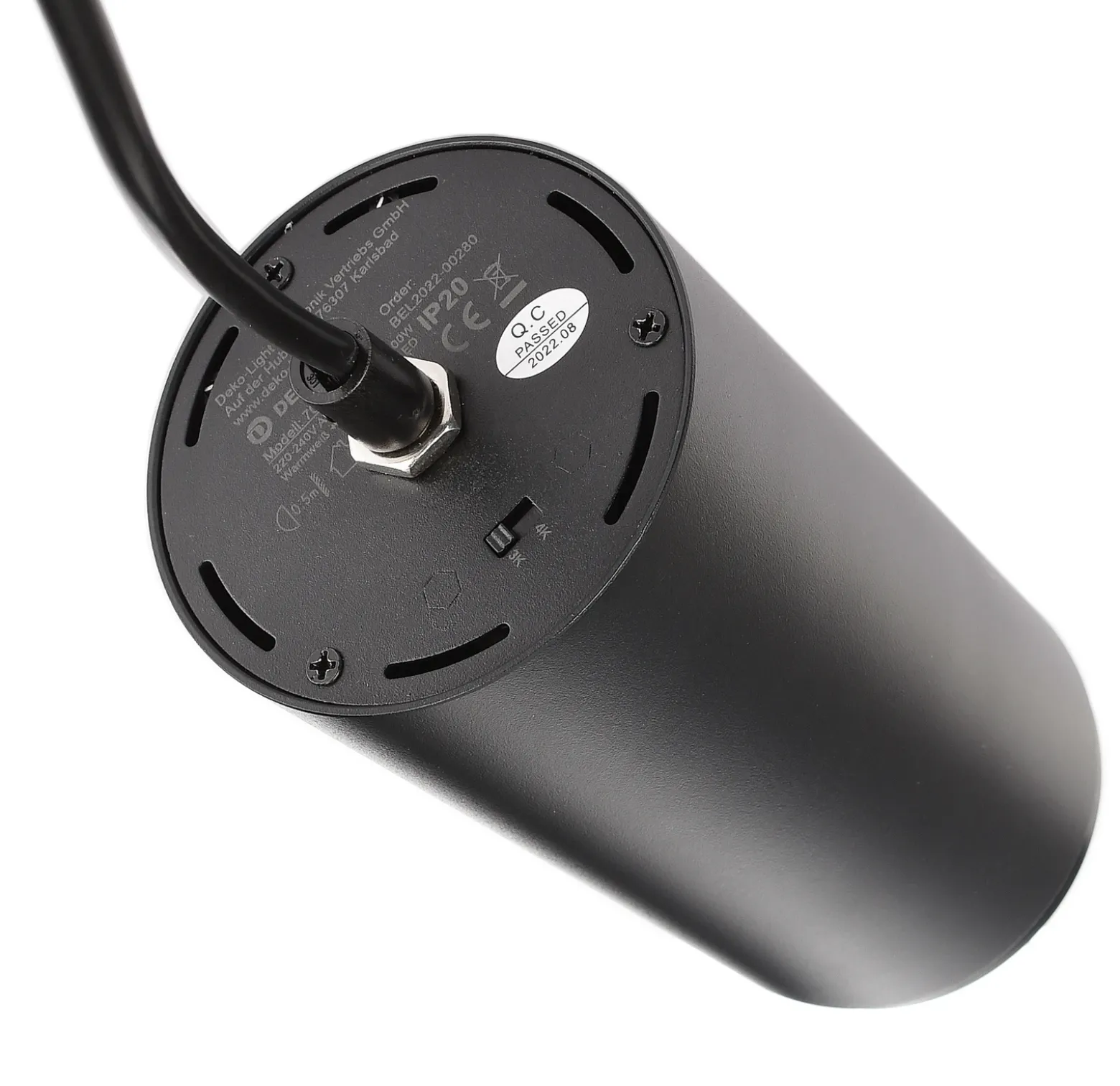 Lámpara colgante LED trifásica 20 W negra
