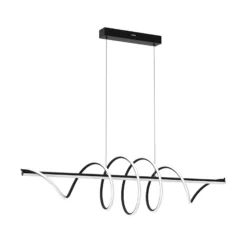 Lámpara colgante LED Twist, plástico negro, 30 W, longitud 110 cm