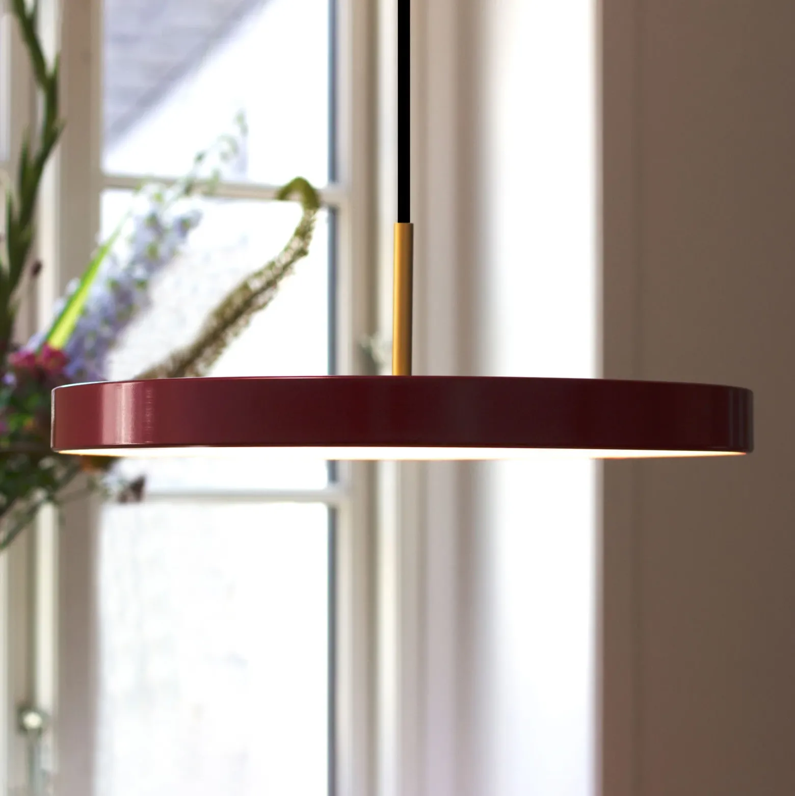 Lámpara colgante LED UMAGE Asteria mediana, color rojo latón