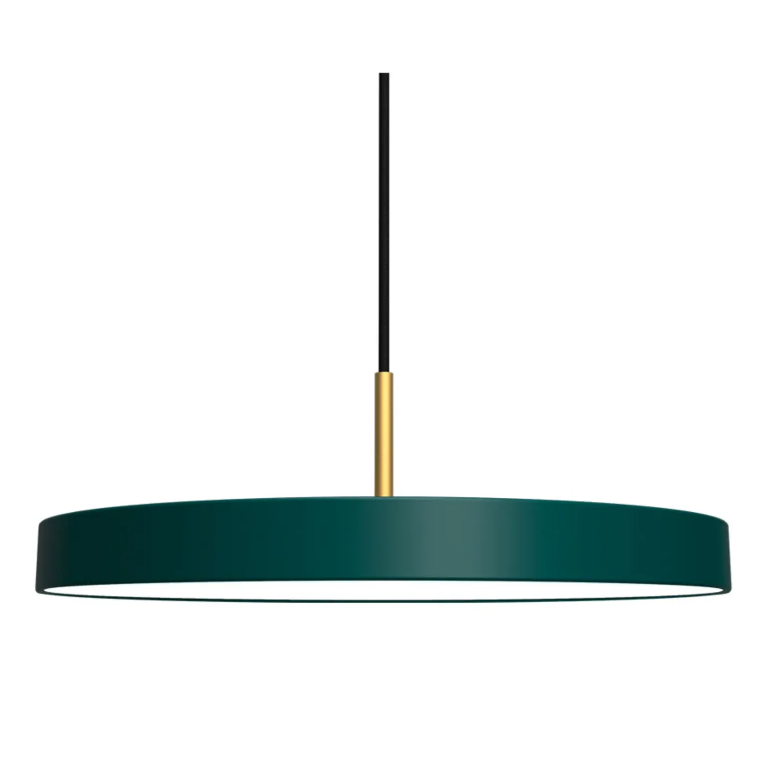 Lámpara colgante LED UMAGE Asteria Medium, verde/latón, Ø 43 cm