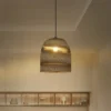 Lámpara colgante LEDVANCE Ball Bell, Ø 26 cm, marrón, cartón ondulado