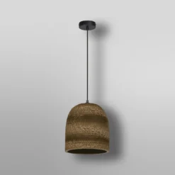 Lámpara colgante LEDVANCE Ball Bell, Ø 26 cm, marrón, cartón ondulado