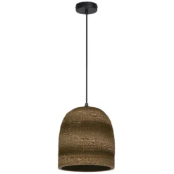 Lámpara colgante LEDVANCE Ball Bell, Ø 26 cm, marrón, cartón ondulado