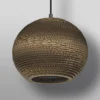 Lámpara colgante LEDVANCE Ball, Ø 26 cm, marrón, cartón ondulado, E27
