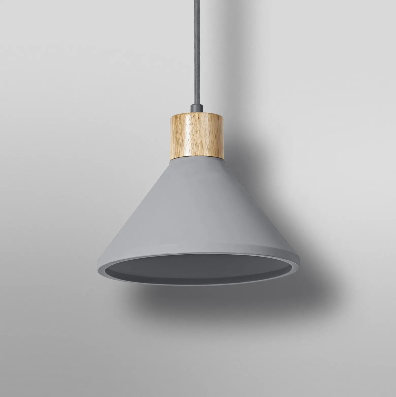 Lámpara colgante LEDVANCE Concrete Wood, Ø 22 cm, hormigón, gris