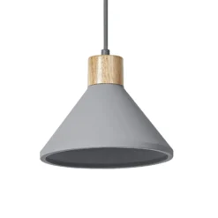 Lámpara colgante LEDVANCE Concrete Wood, Ø 22 cm, hormigón, gris