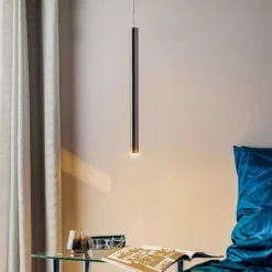 Lámpara colgante LED Varas, 1 luz, cromo