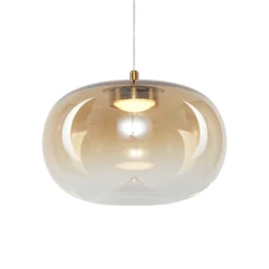 Lámpara colgante LED Vaso, color ámbar, Ø 18 cm, cristal