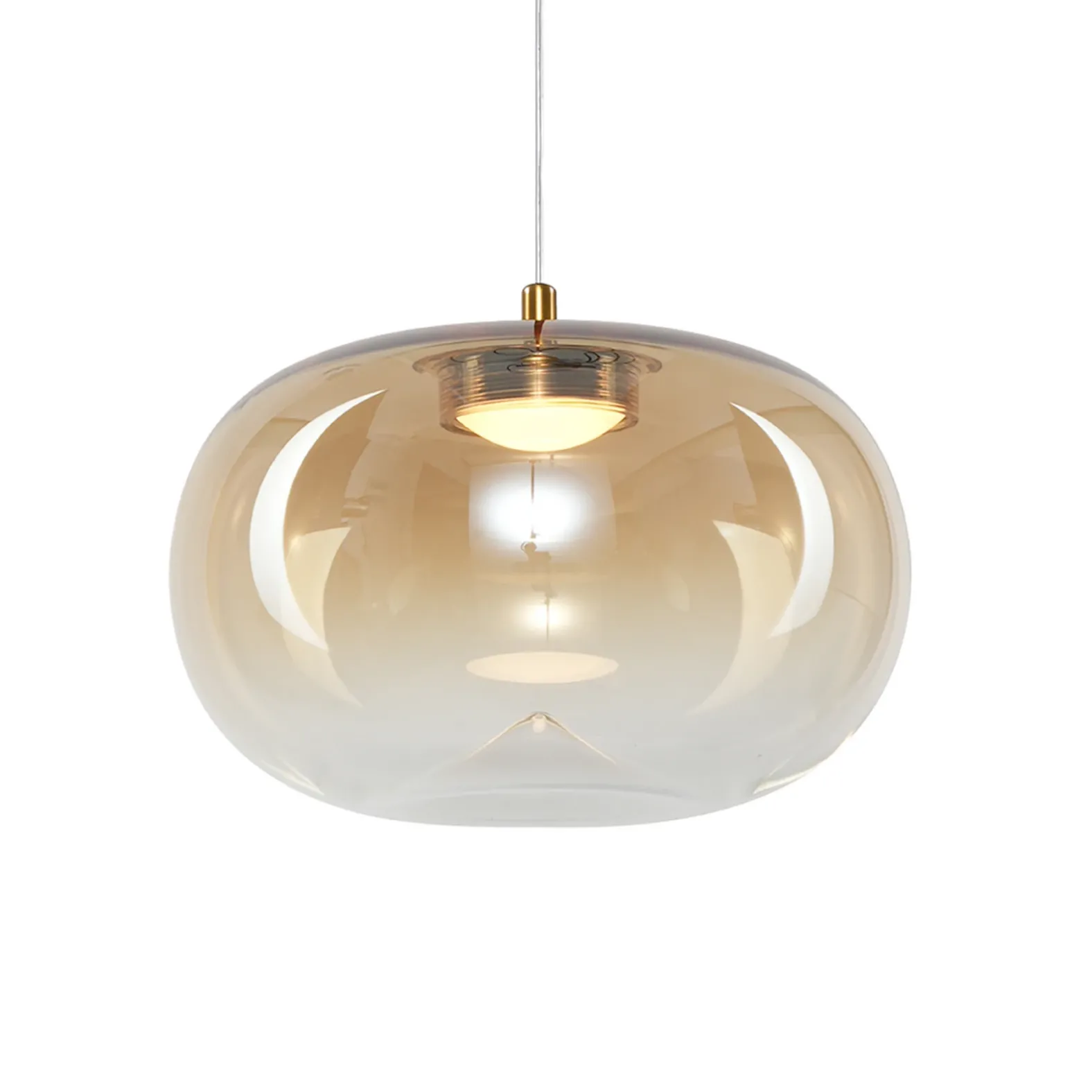 Lámpara colgante LED Vaso, color ámbar, Ø 18 cm, cristal
