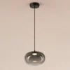 Lámpara colgante LED Vaso, gris ahumado, Ø 18 cm, cristal