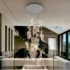 Lámpara colgante LED Velos, cromada, 24 luces, metal, plástico