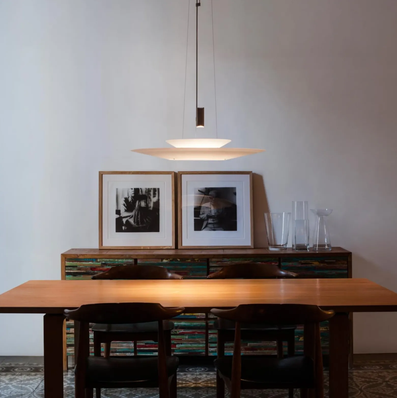 Lámpara colgante LED Vibia Flamingo Pantalla hacia arriba