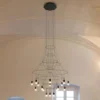 Lámpara colgante LED Vibia Wireflow, negro, 279 cm