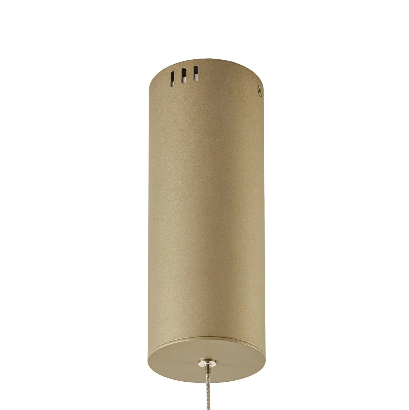 Lámpara colgante LED Vikali de Lucande, dorada, CCT, atenuable, 90 x 45 cm