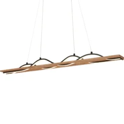 Lámpara colgante LED Vinka, de 2 luces, 98 cm de longitud, color madera