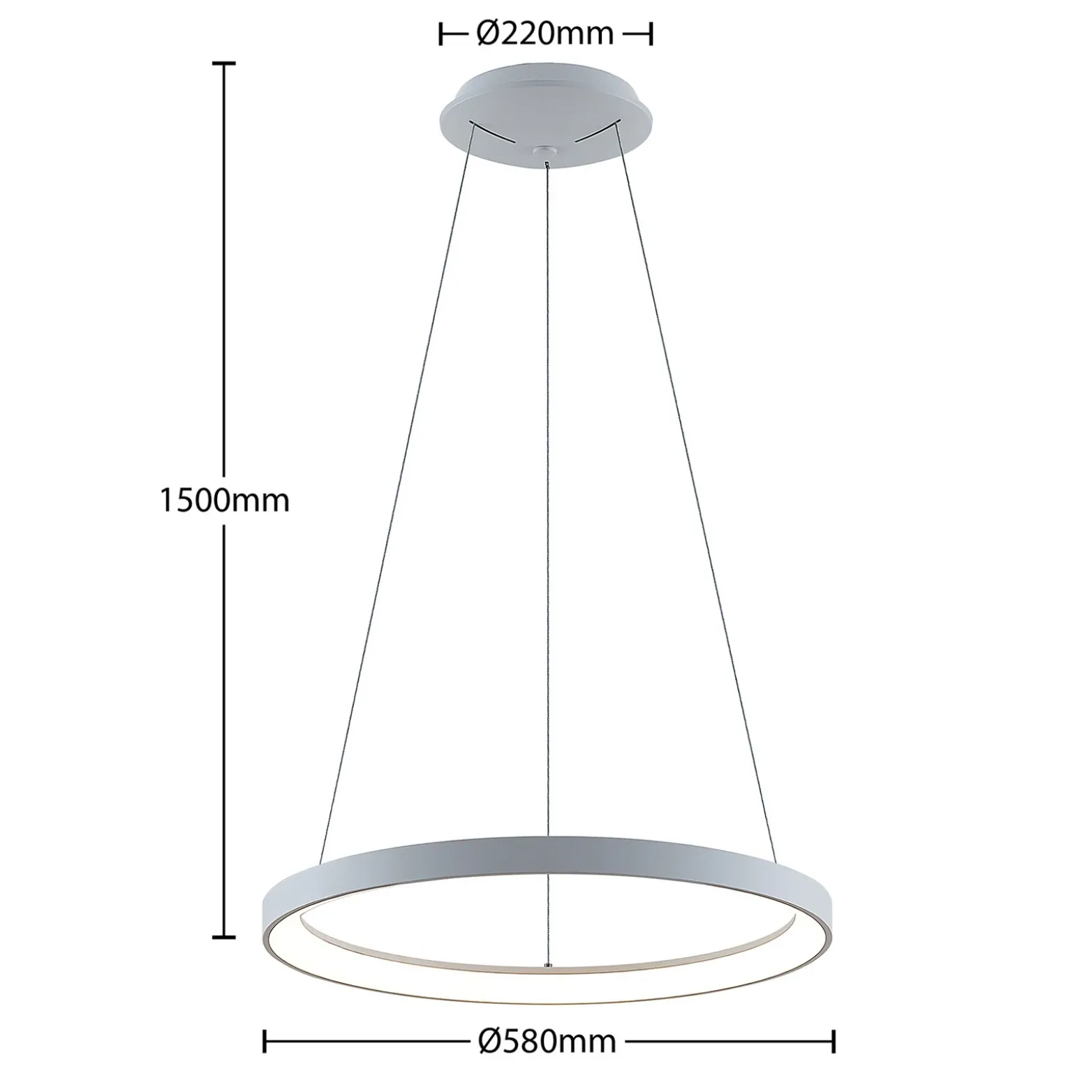 Lámpara colgante LED Vivy de Arcchio, Ø 58 cm, blanca, metal