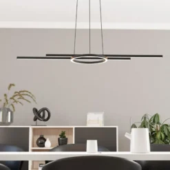 Lámpara colgante LED Zillerio-Z negro ZigBee CCT Dime