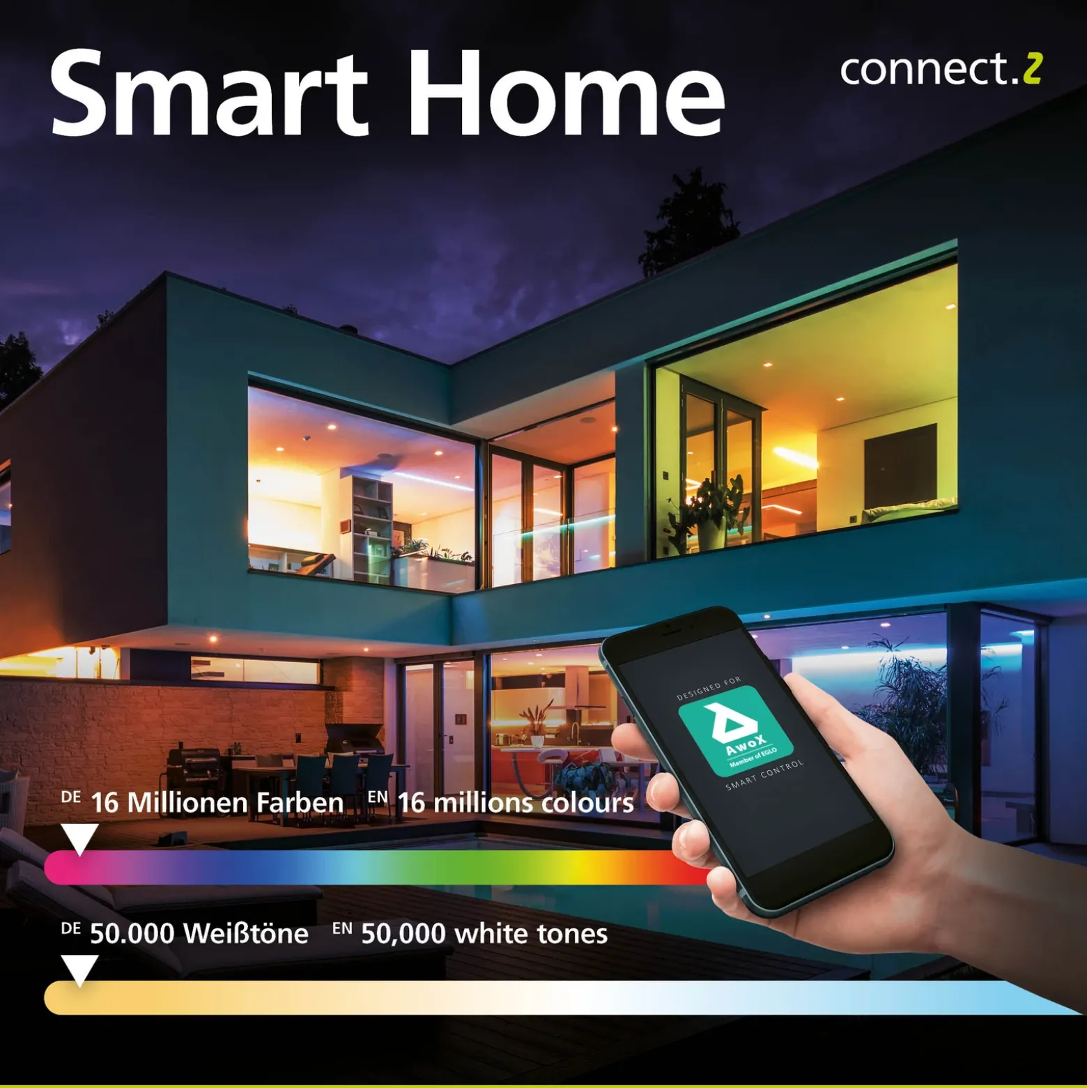 Lámpara colgante LED Zillerio-Z negro ZigBee CCT Dime
