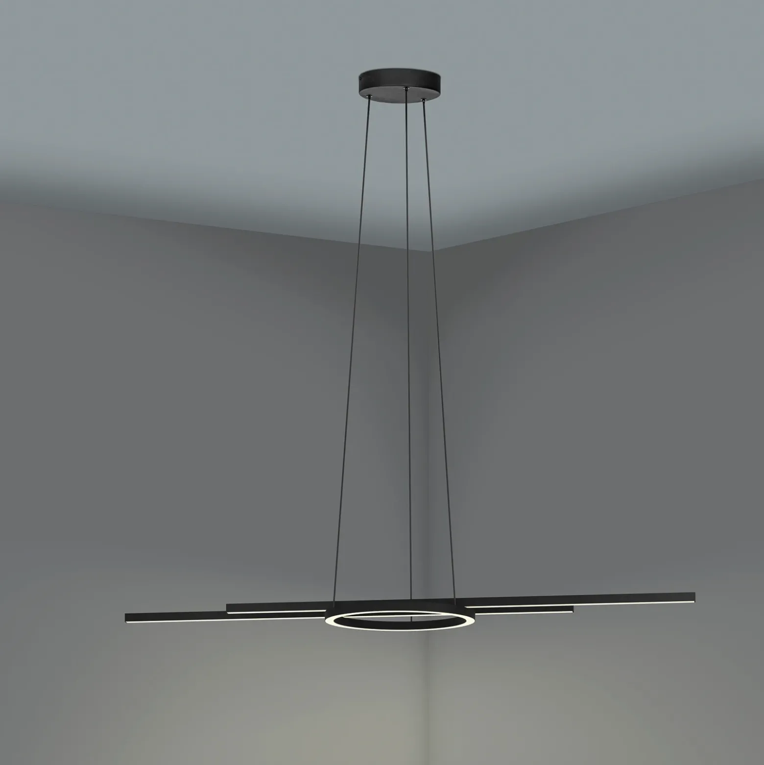 Lámpara colgante LED Zillerio-Z negro ZigBee CCT Dime