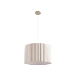 Lámpara colgante Libbie de Lindby, Ø 45 cm, lino, color crema