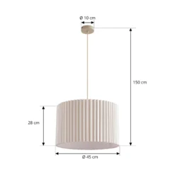 Lámpara colgante Libbie de Lindby, Ø 45 cm, lino, color crema