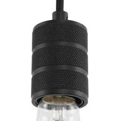 Lámpara colgante Linaro de Lindby, Ø 4,6 cm, negra, monofásica, E27